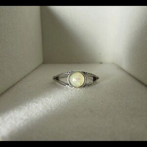 Elegant Silver Opal Ring